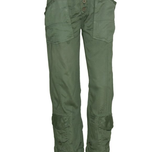 Free People Olive Straight Leg Pants - Picture 3 of 8